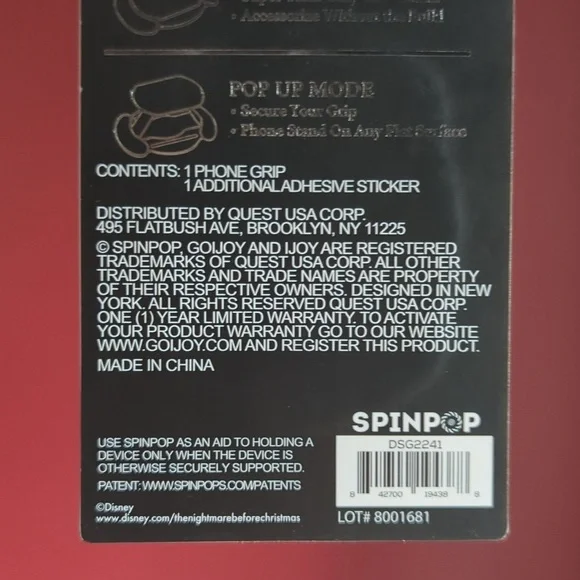 DISNEY©️ The Nightmare Before Christmas Super Slim Pop-Up Phone Grip - Picture 5 of 5